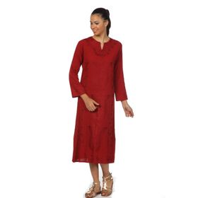 Eliş Şile Bezi 222.02 Kaftan Bordo Simli Kadın Elbise