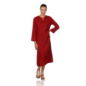 Eliş Şile Bezi 222.02 Kaftan Bordo Simli Kadın Elbise