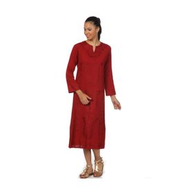 Eliş Şile Bezi 222.02 Kaftan Bordo Simli Kadın Elbise