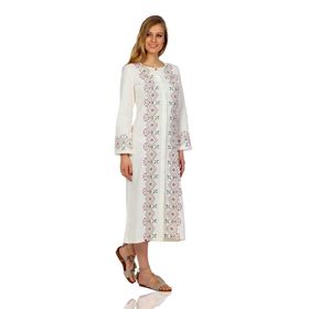 Eliş Şile Bezi 222.02 Kaftan Krem Simli Kadın Elbise