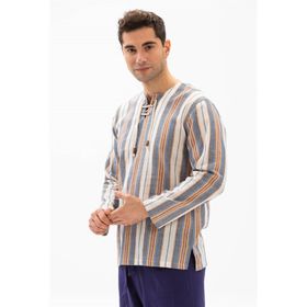 Eliş Şile Bezi 3049 Haki Uzun Kol Zımbalı Erkek T-Shirt