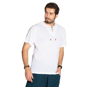 Eliş Şile Bezi 3069 Koyu Petrol Kısa Kol Zımbalı Erkek T-Shirt