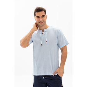 Eliş Şile Bezi 3069 Koyu Petrol Kısa Kol Zımbalı Erkek T-Shirt