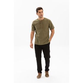 Eliş Şile Bezi 3069 Koyu Petrol Kısa Kol Zımbalı Erkek T-Shirt
