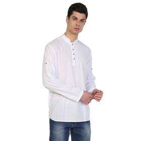 Eliş Şile Bezi Beyaz 9001 Uzun Kol Şile Bezi Bodrum Erkek T-Shirt