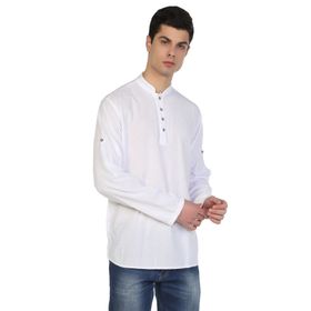 Eliş Şile Bezi Beyaz 9001 Uzun Kol Şile Bezi Bodrum Erkek T-Shirt
