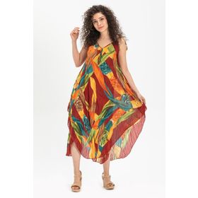 Eliş Şile Bezi Bordo 6151 Askılı Vual Afrodit Midi Boy Elbise