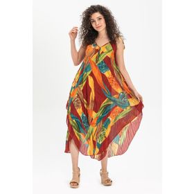 Eliş Şile Bezi Bordo 6151 Askılı Vual Afrodit Midi Boy Elbise