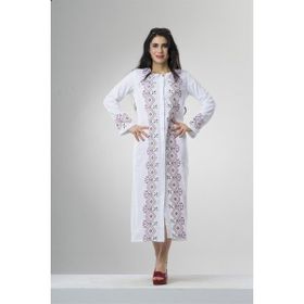 Eliş Şile Bezi Kaftan Beyaz Simli Kadın Elbise