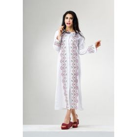 Eliş Şile Bezi Kaftan Beyaz Simli Kadın Elbise