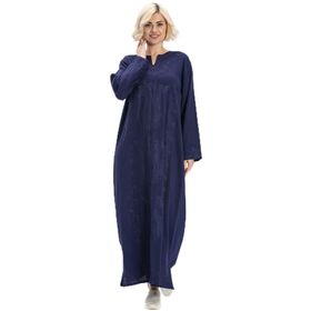 Eliş Şile Bezi Kaftan Uzun Kol Simli Midi Boy Mor Elbise