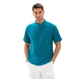 Eliş Şile Bezi Petrol 3053 Kısa Kol Şile Bezi Bodrum Erkek T-shirt