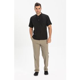Eliş Şile Bezi Siyah 3003 Kısa Kol Şile Bezi Bodrum Erkek T-shirt