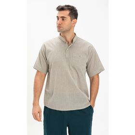 Eliş Şile Bezi Taş 3031 Kısa Kol Şile Bezi Hakim Yaka Erkek Tshirt