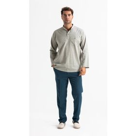 Eliş Şile Bezi Taş 3031 Uzun Kol Şile Bezi Hakim Yaka Erkek Tshirt