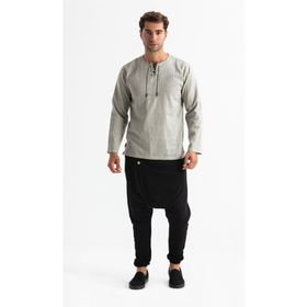 Eliş Şile Bezi Taş 3031 Uzun Kol Şile Bezi Zımbalı Erkek Tshirt