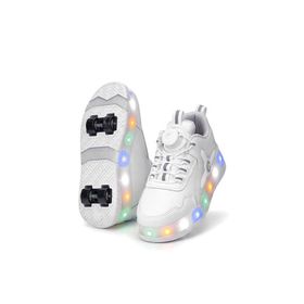 Elit EYL034 Beyaz Erkek Çocuk RGB LED Işıklı Çıkarılabilir Tekerlekli Paten Ayakkabı