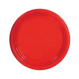 Elit Parti Kırmızı Plastik 22 cm 25 Adet Tabak
