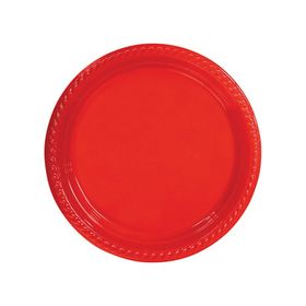 Elit Parti Kırmızı Plastik 22 cm 25 Adet Tabak