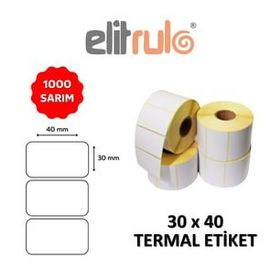 Elit Rulo 30x40 1000 Adet Termal Barkod Etiketi