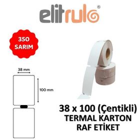 Elit Rulo 38x100 mm 350 Adet Çentikli Termal Karton Raf Etiketi