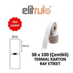 Elit Rulo 38x100 mm 350 Adet Çentikli Termal Karton Raf Etiketi