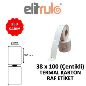 Elit Rulo 38x100 mm 350 Adet Çentikli Termal Karton Raf Etiketi