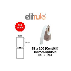 Elit Rulo 38x100 mm 350 Adet Çentikli Termal Karton Raf Etiketi