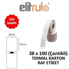 Elit Rulo 38x100 mm 350 Adet Çentikli Termal Karton Raf Etiketi
