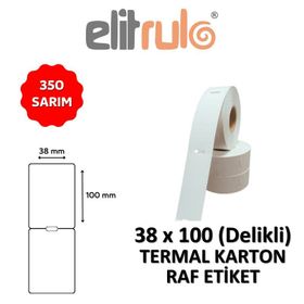 Elit Rulo 38x100 mm 350 Adet Delikli Termal Karton Raf Etiketi