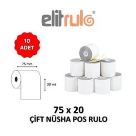 Elit Rulo 75 mmx20 m 10 Adet Çift Nüsha Pos Rulo
