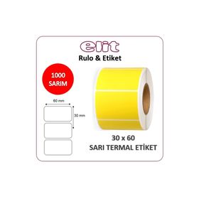 Elit Rulo Sarı 30x60 1000 Adet Termal Barkod Etiketi