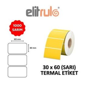 Elit Rulo Sarı 30x60 1000 Adet Termal Barkod Etiketi