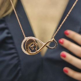Elite Kuyumculuk Anne Bebek Rose Kaplama 925 Ayar Gümüş Kolye