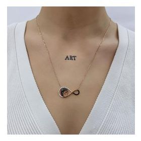 Elite Kuyumculuk Anne Kız Sonsuzluk 925 Ayar Rose Kaplama Gümüş Kolye