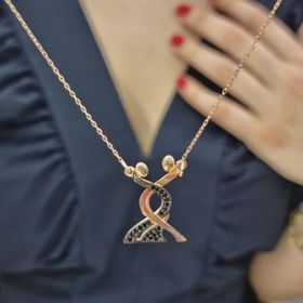 Elite Kuyumculuk Dans Eden Çift Rose Kaplama 925 Ayar Gümüş Kolye