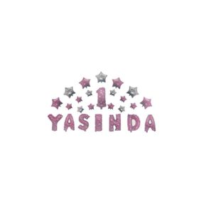 Elitetime Folyo 1 Yaşında Yıldızlı Set 16İnç Pembe P1 Balon