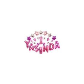 Elitetime Folyo 1 Yaşında Yıldızlı Set 16İnç Pembe P1 Balon
