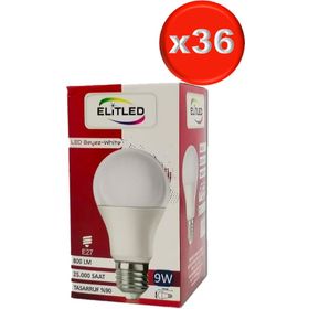 Elitled Beyaz-White 9 W 36'lı Set Led Ampül