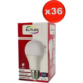 Elitled Beyaz-White 9 W 36'lı Set Led Ampül