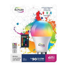 Elitled Rgb 9 W Uzaktan Kumandalı Renk Değiştiren Ampul