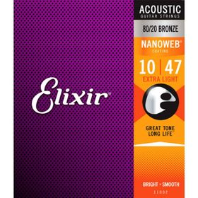 Elixir 11002 10 47 Nanoweb 80/20 Bronze Akustik Gitar Teli