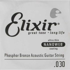 Elixir 14130 30 Nanoweb Phosphor Bronze Tek Akustik Gitar Teli