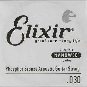 Elixir 14130 30 Nanoweb Phosphor Bronze Tek Akustik Gitar Teli