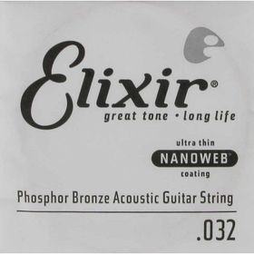 Elixir 14132 32 Nanoweb Phosphor Bronze Tek Akustik Gitar Teli