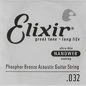 Elixir 14132 32 Nanoweb Phosphor Bronze Tek Akustik Gitar Teli