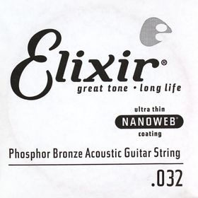 Elixir 14132 32 Nanoweb Phosphor Bronze Tek Akustik Gitar Teli