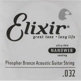 Elixir 14132 32 Nanoweb Phosphor Bronze Tek Akustik Gitar Teli