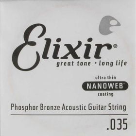 Elixir 14135 35 Nanoweb Phosphor Bronze Tek Akustik Gitar Teli
