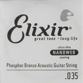 Elixir 14135 35 Nanoweb Phosphor Bronze Tek Akustik Gitar Teli